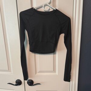 lululemon athletica Black Long Sleeve Crop Top
